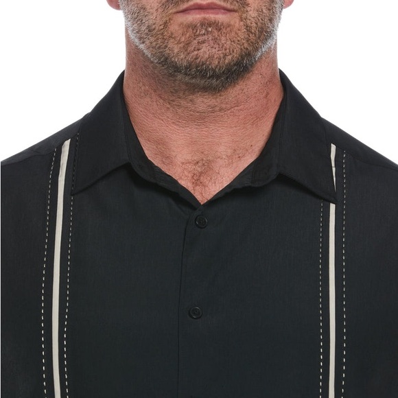 Cubavera Men’s Short Sleeve Button Down Shirt Black Stripe 2XLT Big & Tall NWT - Picture 3 of 14